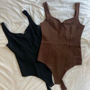 Abercrombie & Fitch Sleeveless Bodysuits - Set of 2 - Brown & Black Size XS